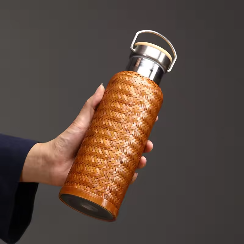 Bamboo Woven Thermos Cup