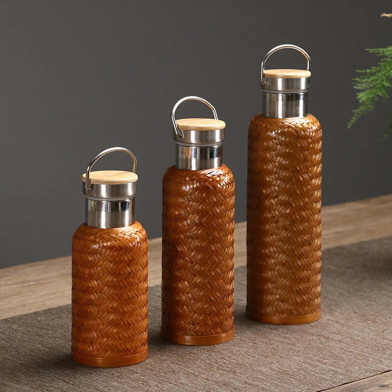 Bamboo Woven Thermos Cup