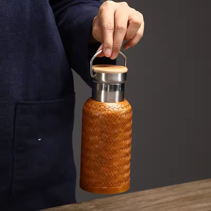 Bamboo Woven Thermos Cup