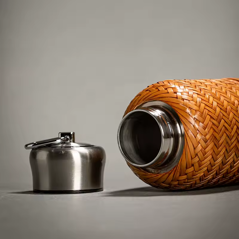 Bamboo Woven Thermos Cup